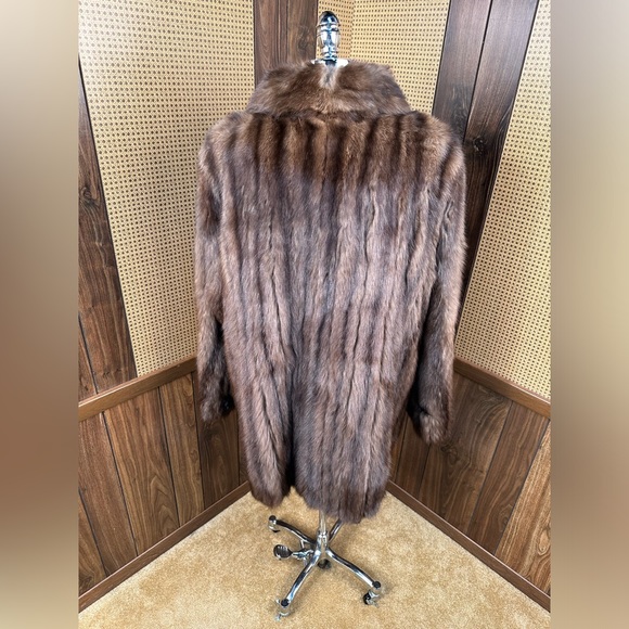 SAKS JANDEL ZANG TOI DESIGNER SILVERY RUSSIAN SABLE FUR COAT JACKET XL 12 - 14 - Picture 5 of 14